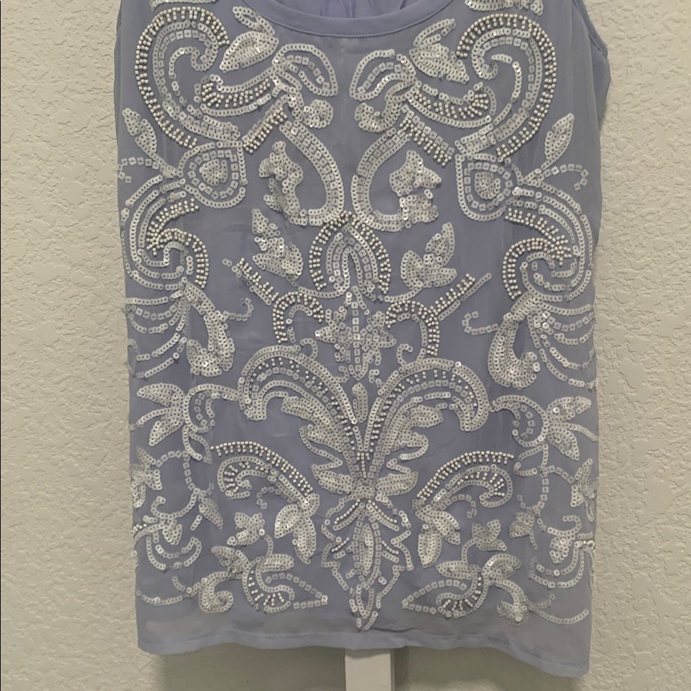 Y2K Express Sequin Beaded Pattern Tank Top - Picture 2 of 7